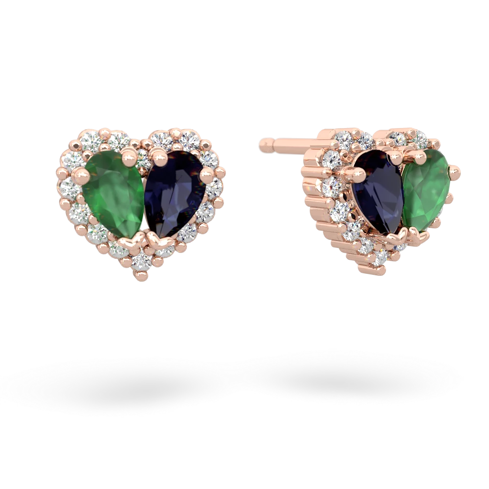 Emerald Halo 14K Rose Gold earrings E7008