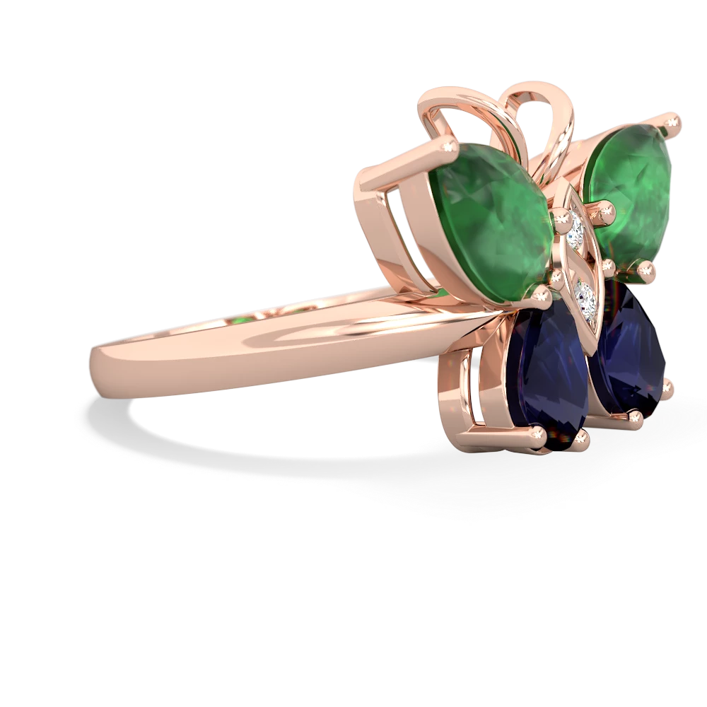 Emerald Butterfly 14K Rose Gold ring R2215