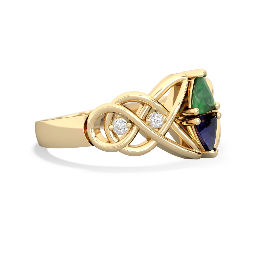 Emerald Keepsake Celtic Knot 14K Yellow Gold ring R5300