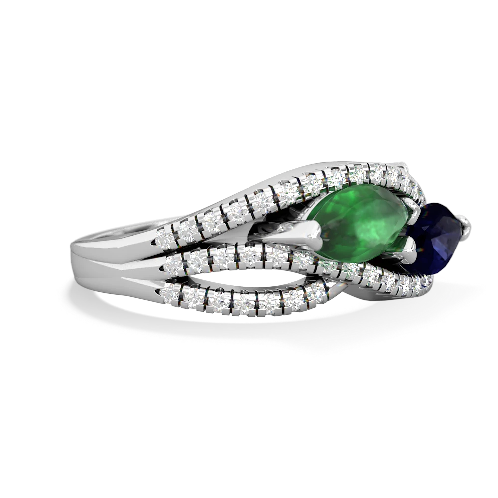 Emerald Diamond Rivers 14K White Gold ring R3070