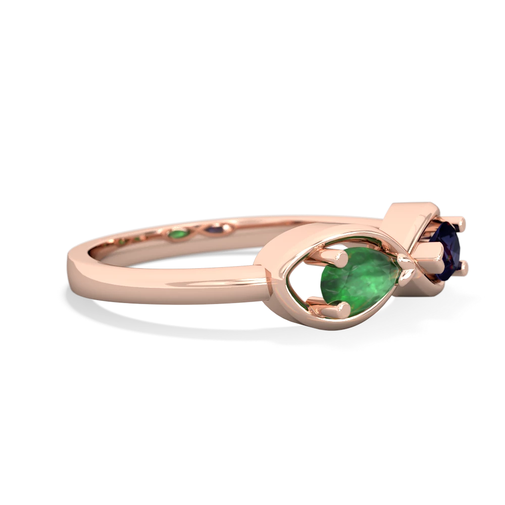 Emerald Infinity 14K Rose Gold ring R5050