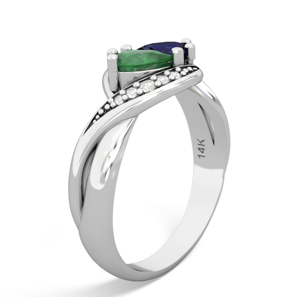 Emerald Summer Winds 14K White Gold ring R5342