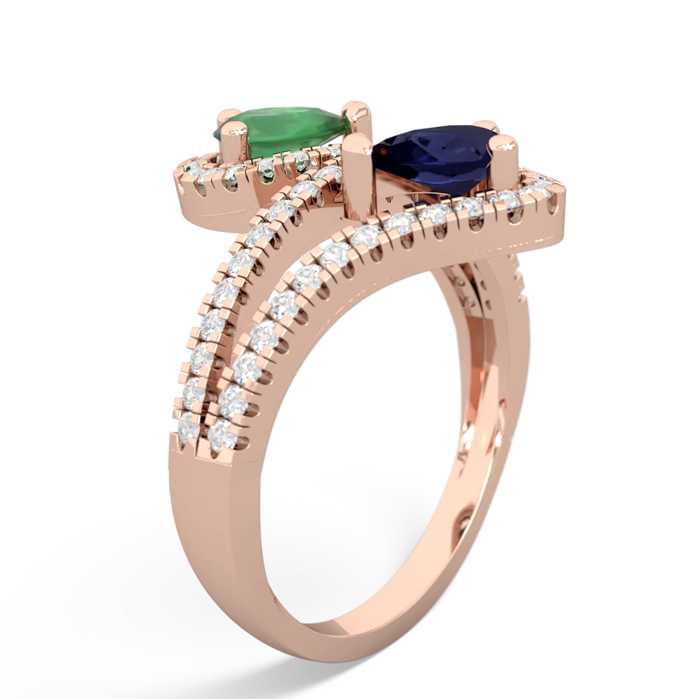 Emerald Diamond Dazzler 14K Rose Gold ring R3000