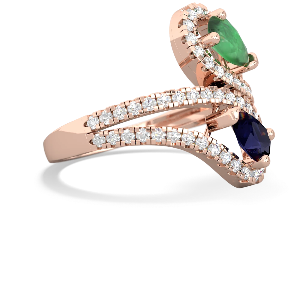 Emerald Diamond Dazzler 14K Rose Gold ring R3000