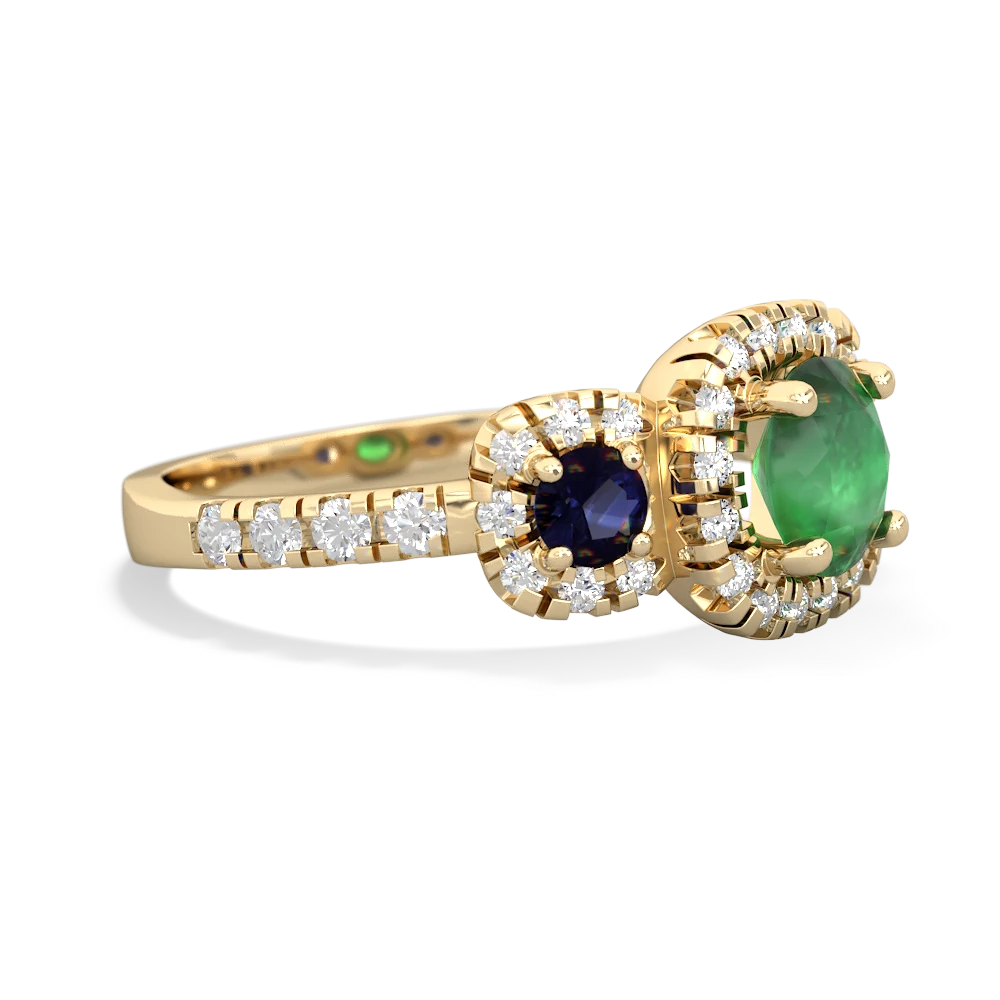 Emerald Regal Halo 14K Yellow Gold ring R5350