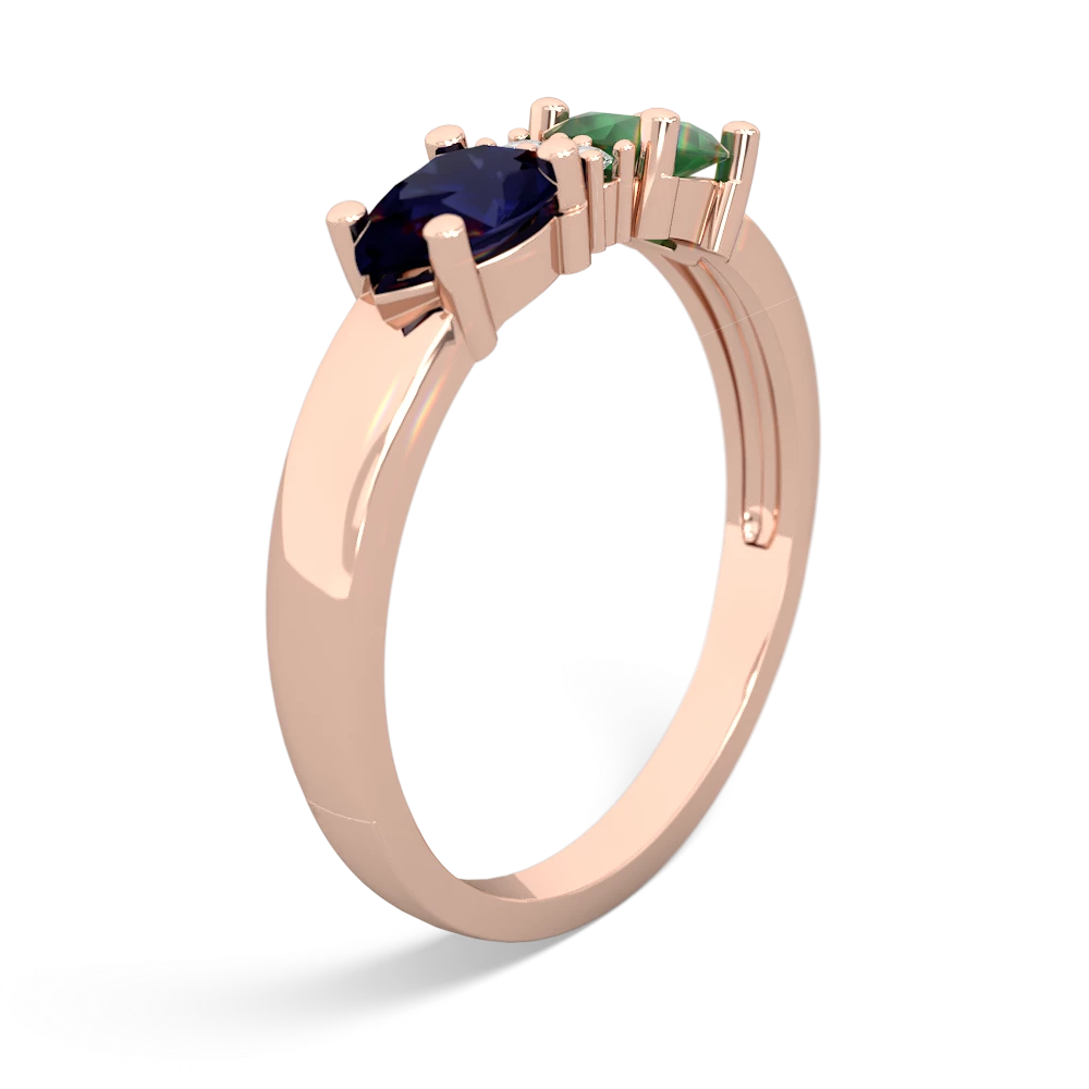 Emerald Pear Bowtie 14K Rose Gold ring R0865