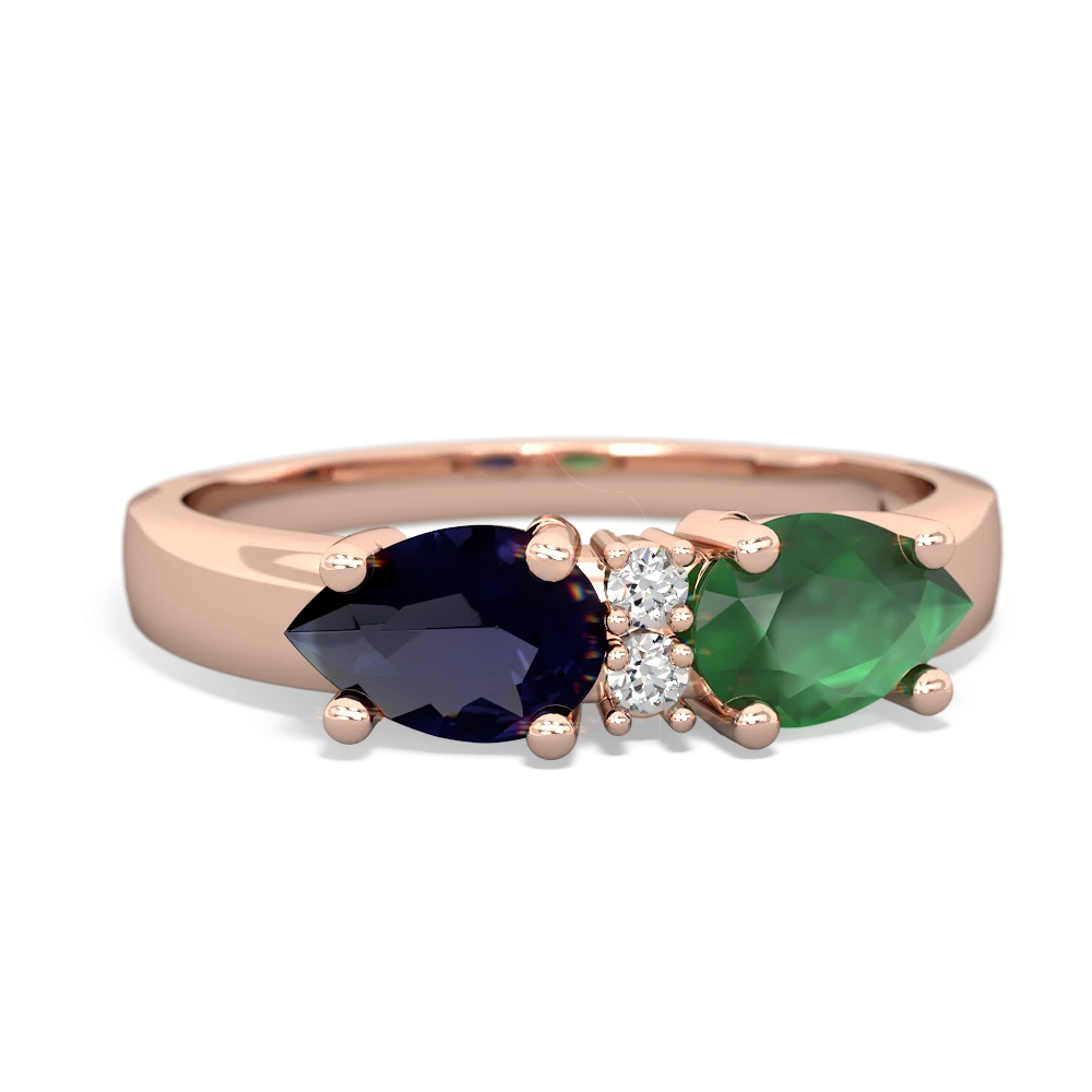 Emerald Pear Bowtie 14K Rose Gold ring R0865