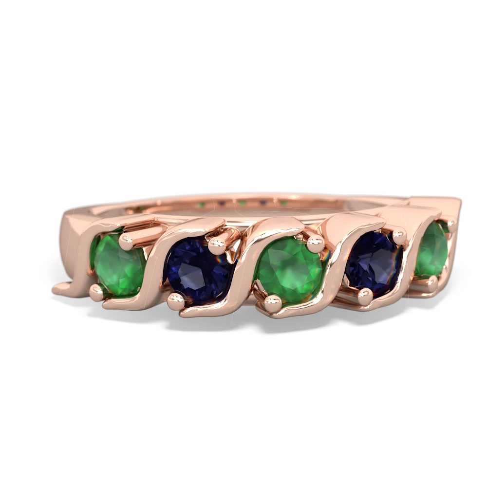 Emerald Anniversary Band 14K Rose Gold ring R2089