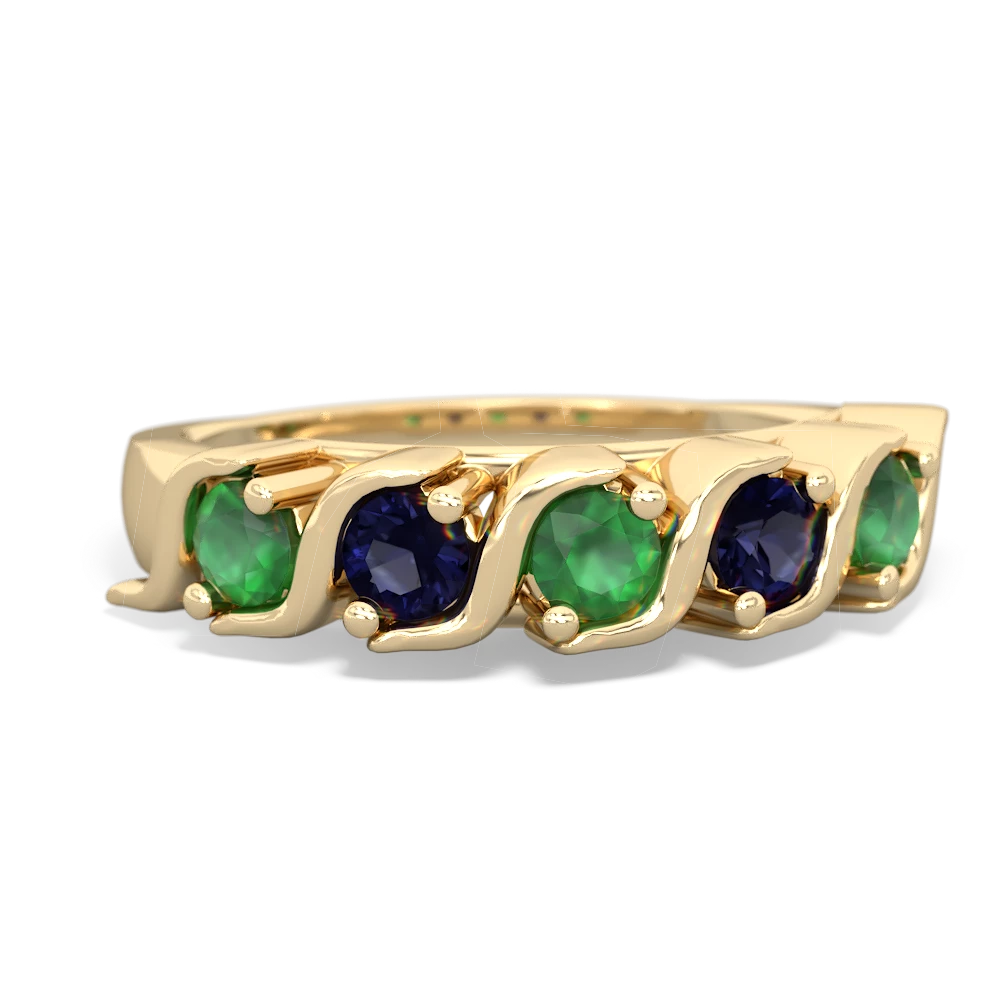 Emerald Anniversary Band 14K Yellow Gold ring R2089