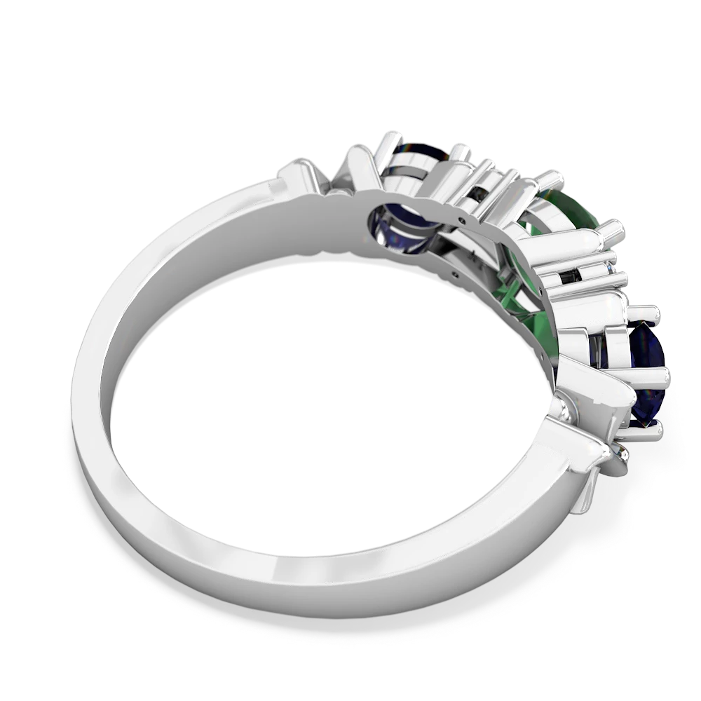 Emerald Hugs And Kisses 14K White Gold ring R5016