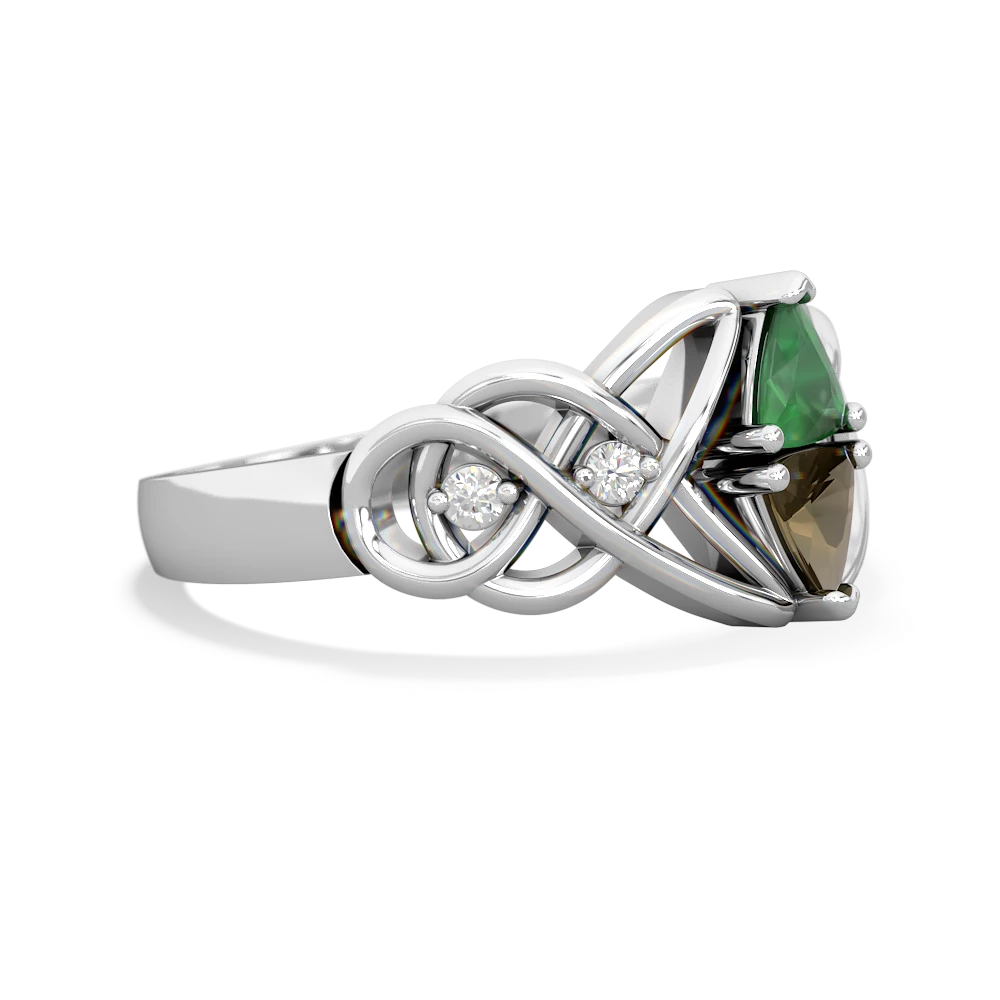 Emerald Keepsake Celtic Knot 14K White Gold ring R5300