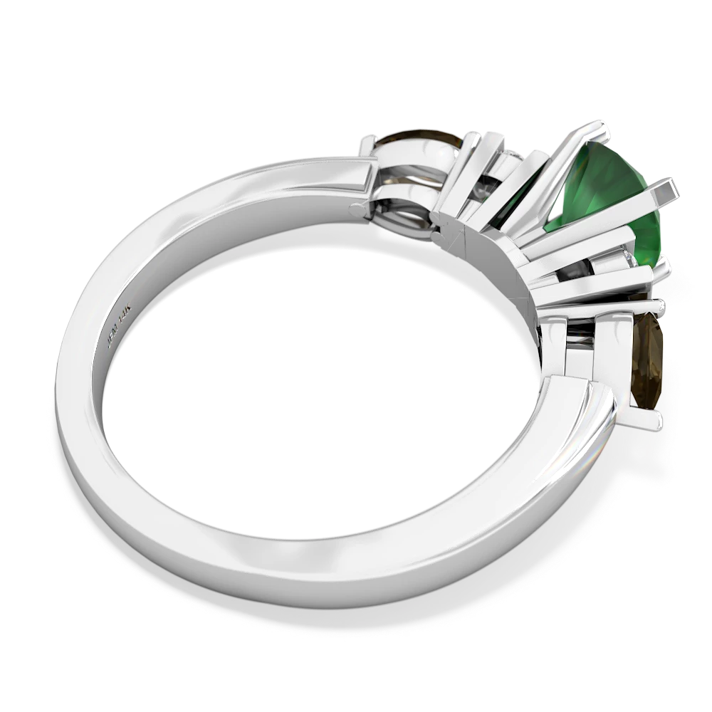 Emerald 6Mm Round Eternal Embrace Engagement 14K White Gold ring R2005