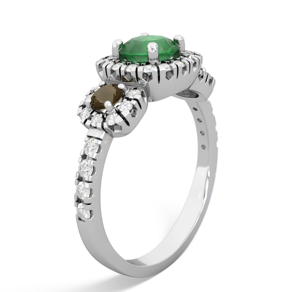 Emerald Regal Halo 14K White Gold ring R5350