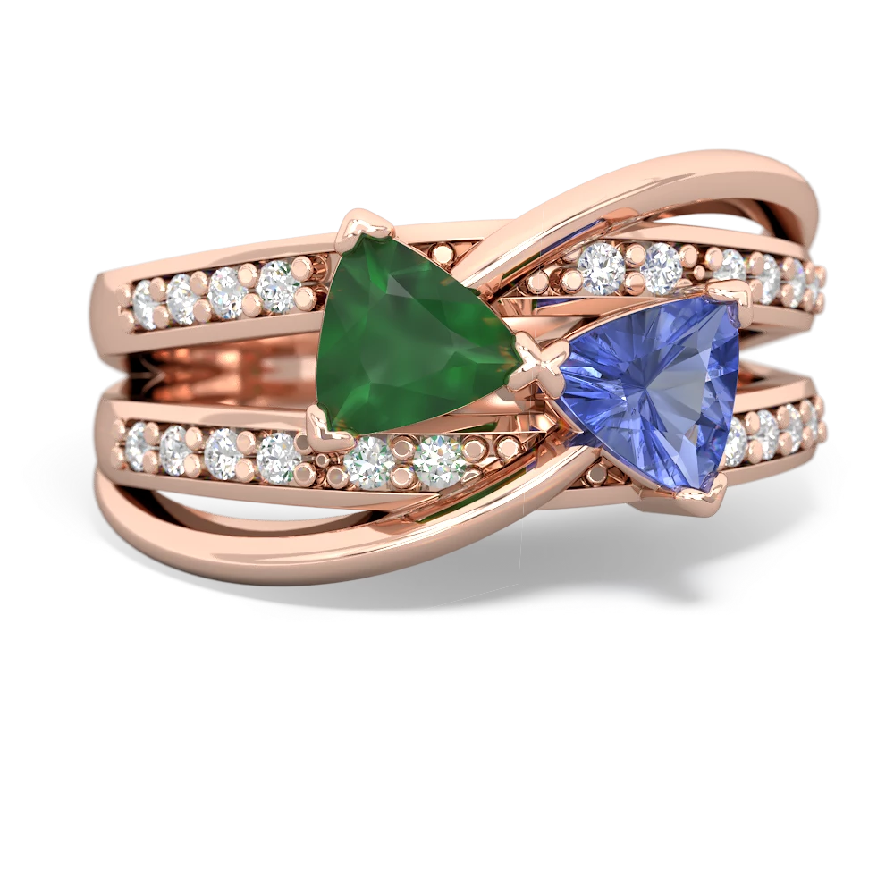 Emerald Bowtie 14K Rose Gold ring R2360