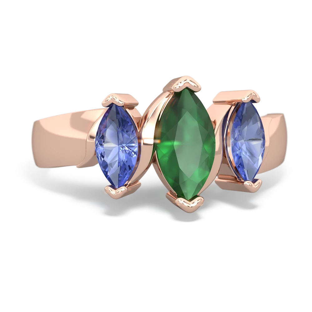 Emerald Three Peeks 14K Rose Gold ring R2433