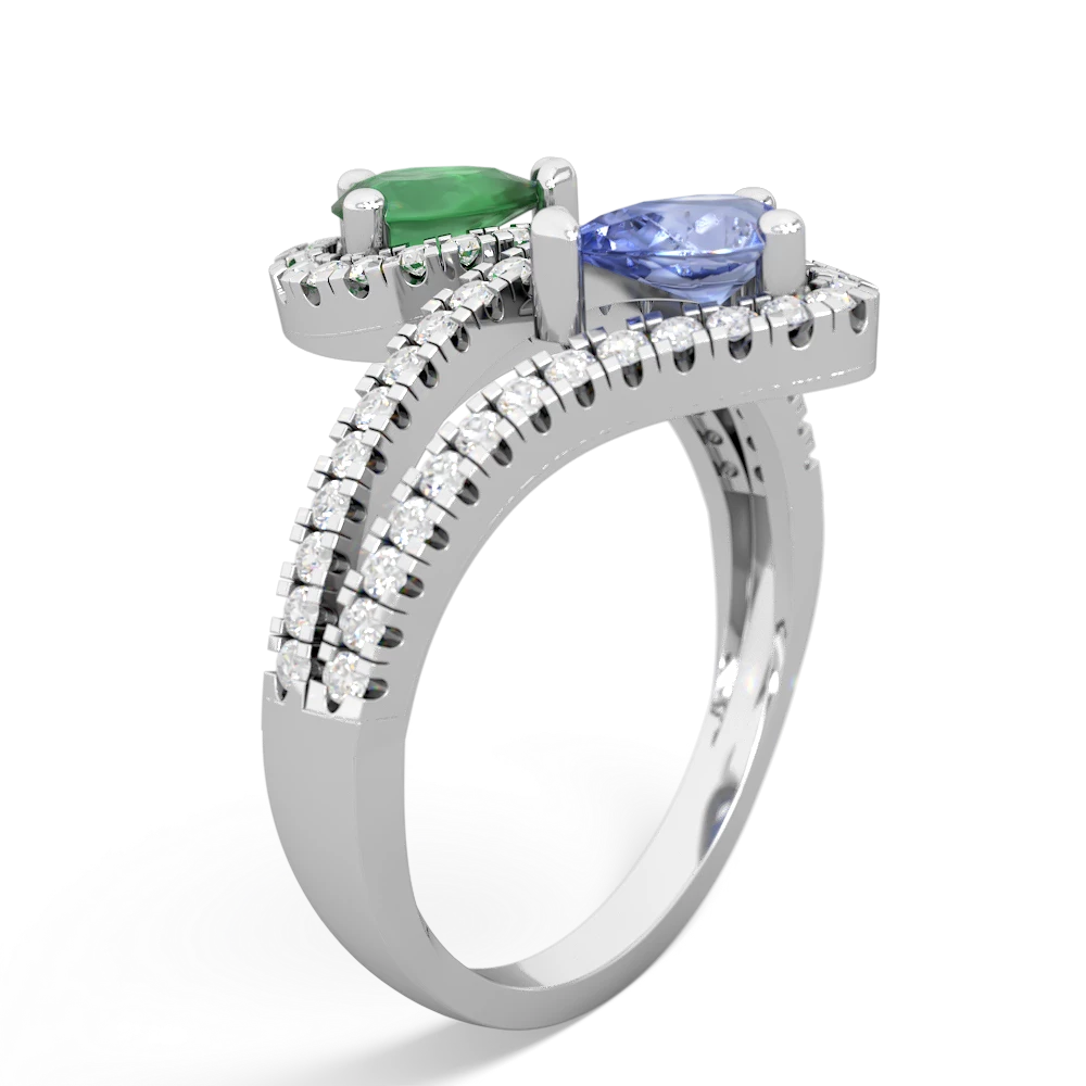 Emerald Diamond Dazzler 14K White Gold ring R3000