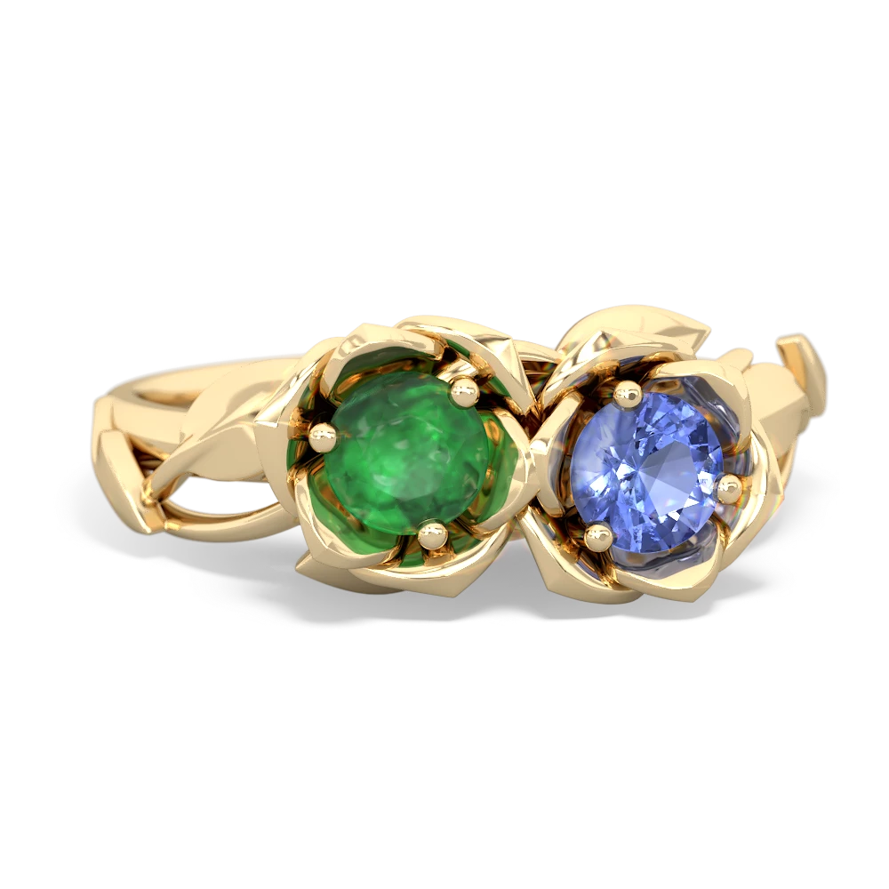 Emerald Rose Garden 14K Yellow Gold ring R5510