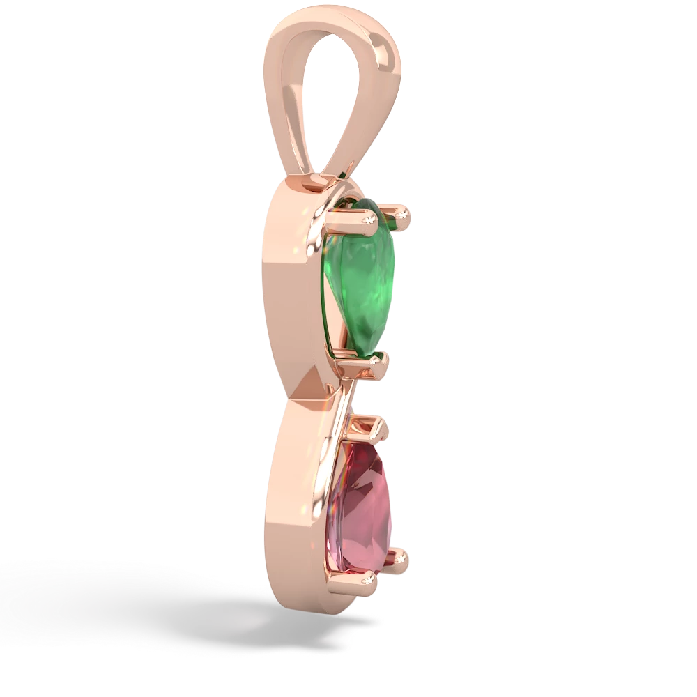 Emerald Infinity 14K Rose Gold pendant P5050