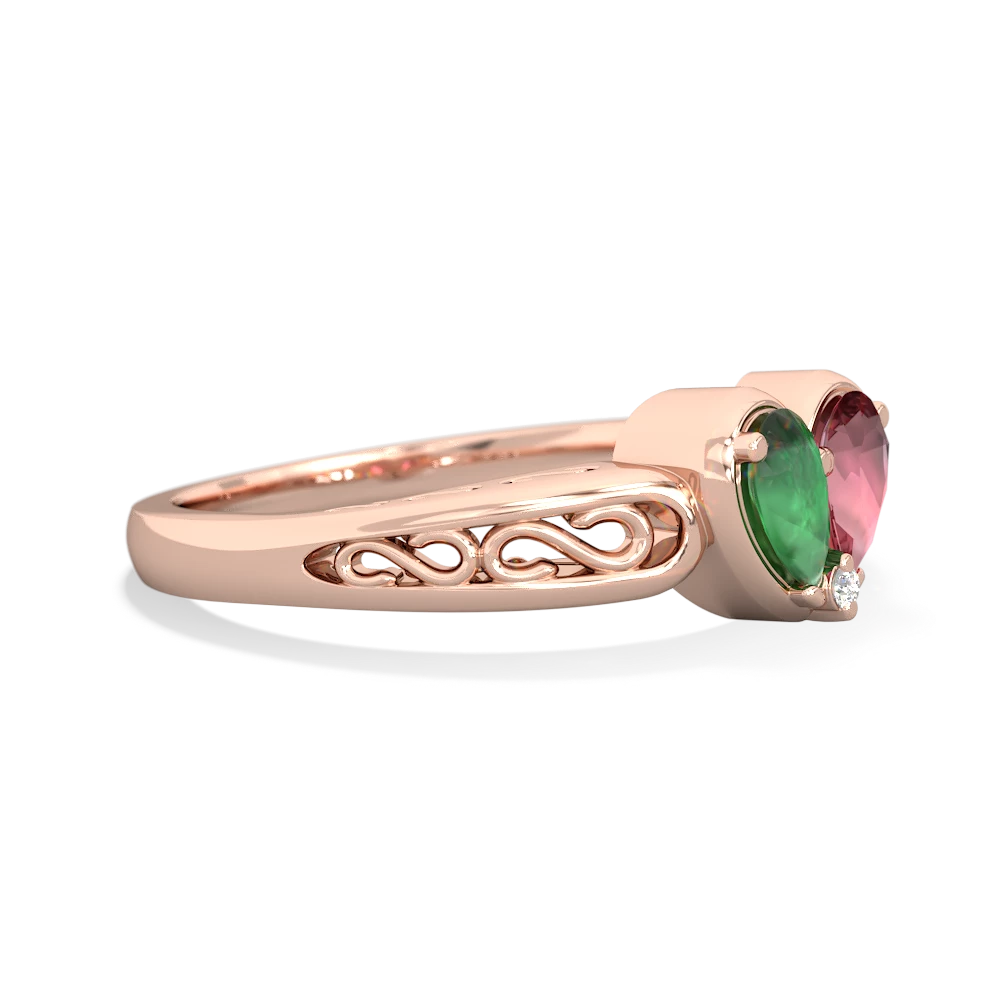 Emerald Filligree 'One Heart' 14K Rose Gold ring R5070