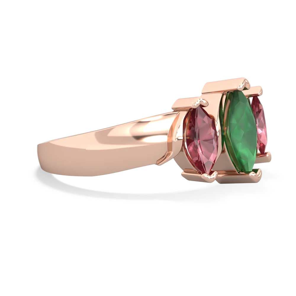 Emerald Three Peeks 14K Rose Gold ring R2433