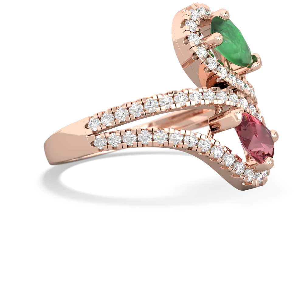 Emerald Diamond Dazzler 14K Rose Gold ring R3000