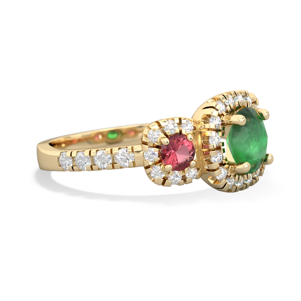 Emerald Regal Halo 14K Yellow Gold ring R5350