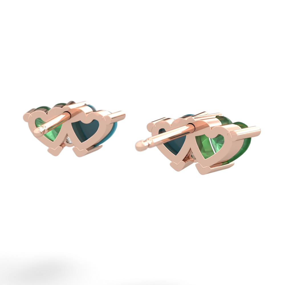 Emerald Sweethearts 14K Rose Gold earrings E5260