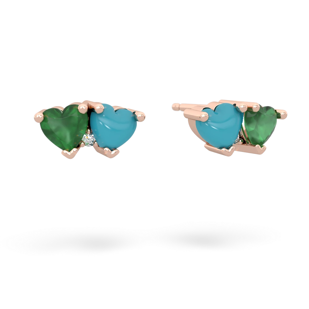 Emerald Sweethearts 14K Rose Gold earrings E5260