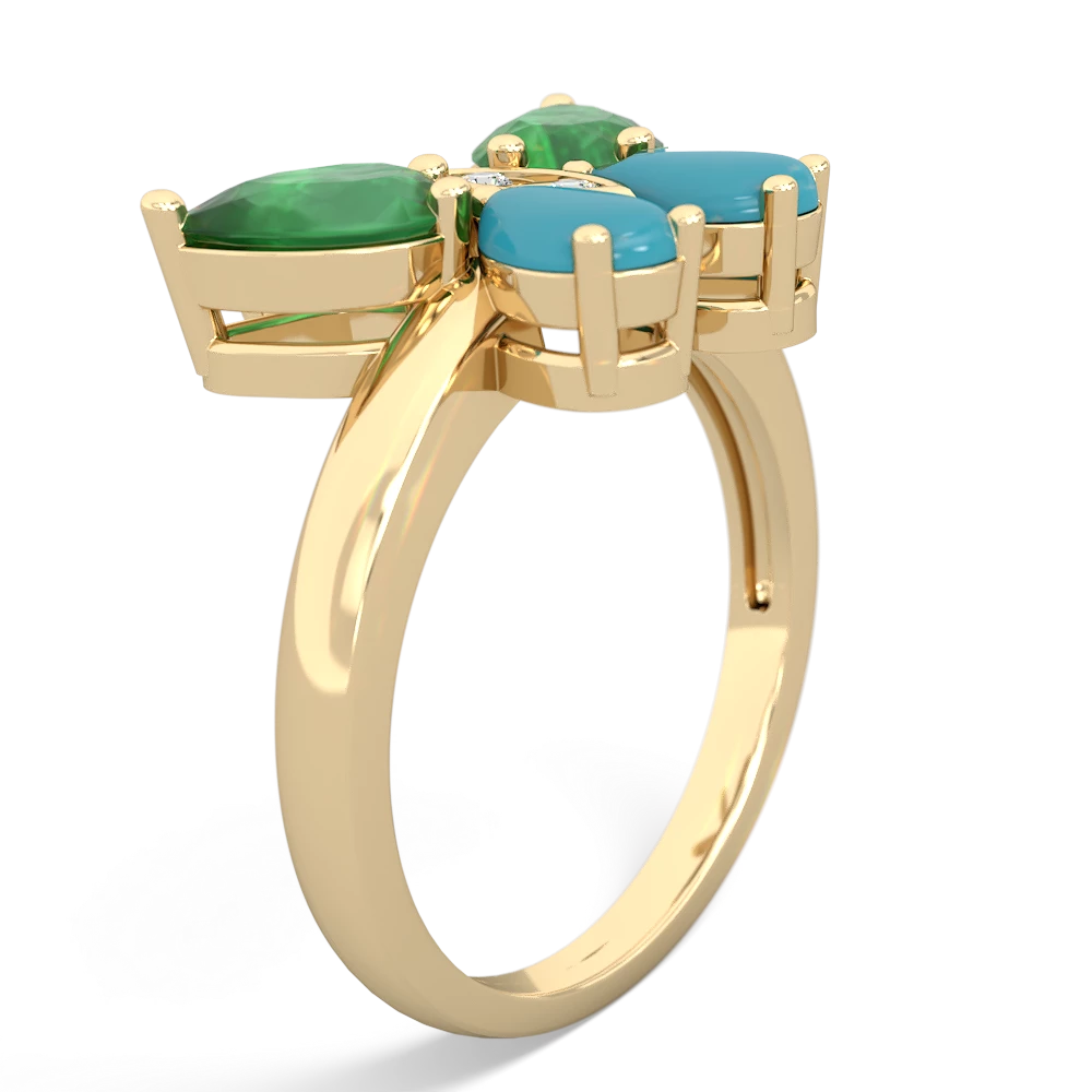 Emerald Butterfly 14K Yellow Gold ring R2215