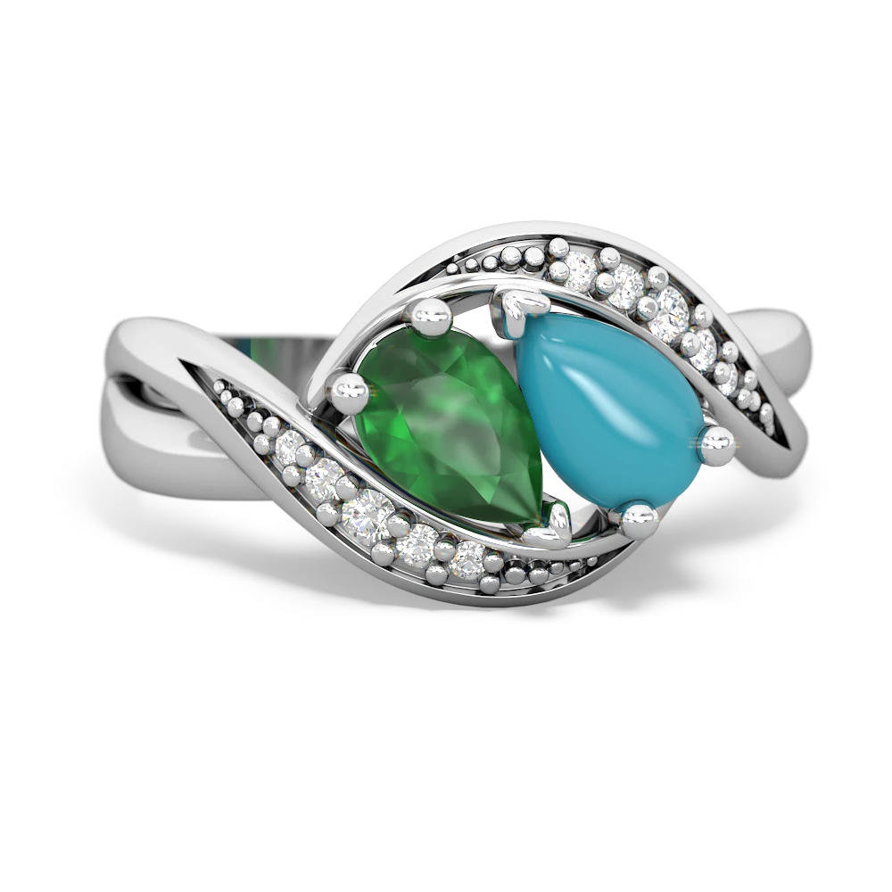 Emerald Summer Winds 14K White Gold ring R5342