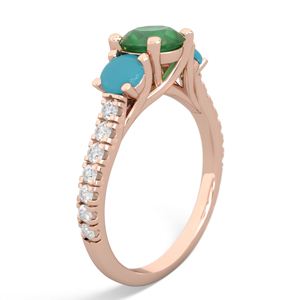 Emerald Pave Trellis 14K Rose Gold ring R5500