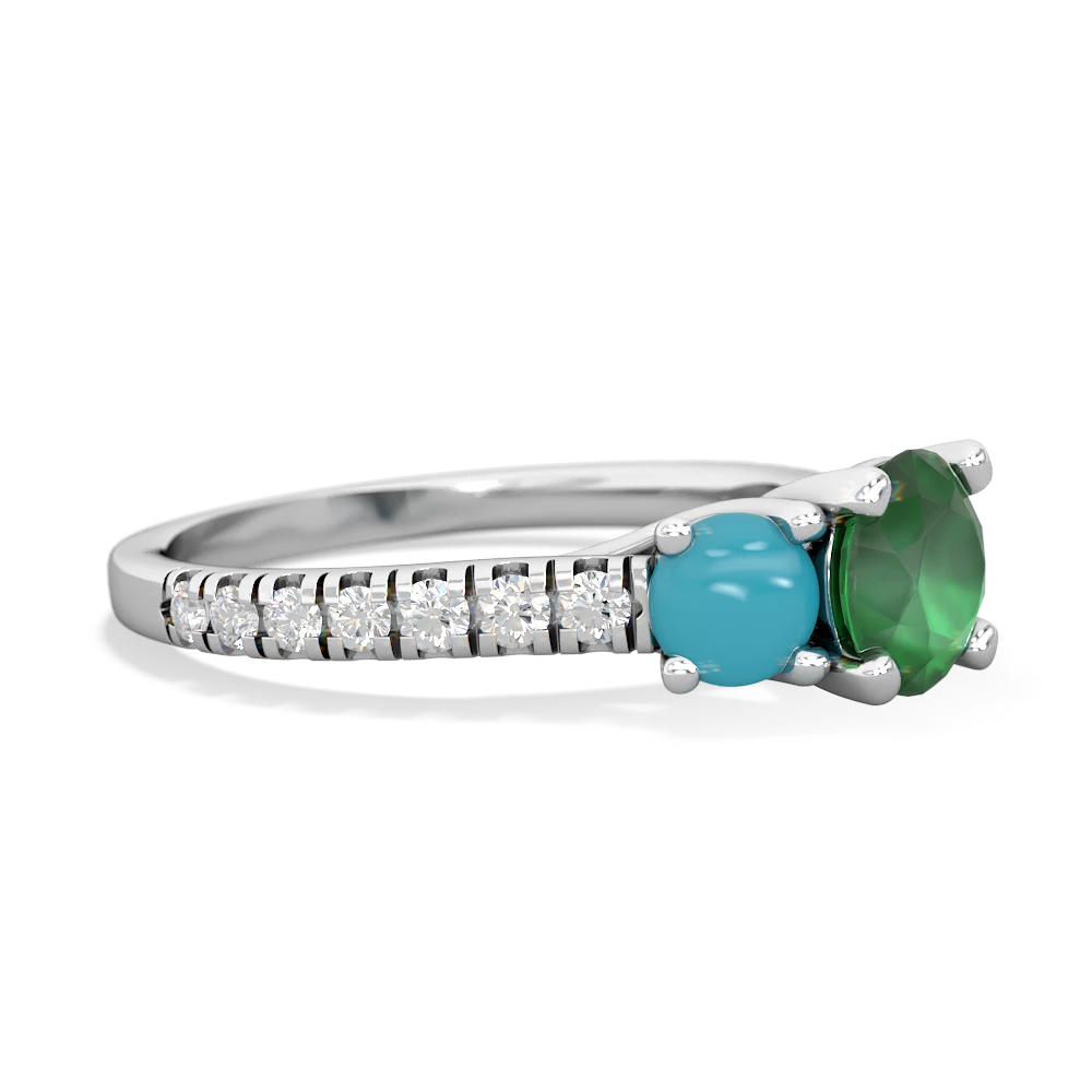 Emerald Pave Trellis 14K White Gold ring R5500