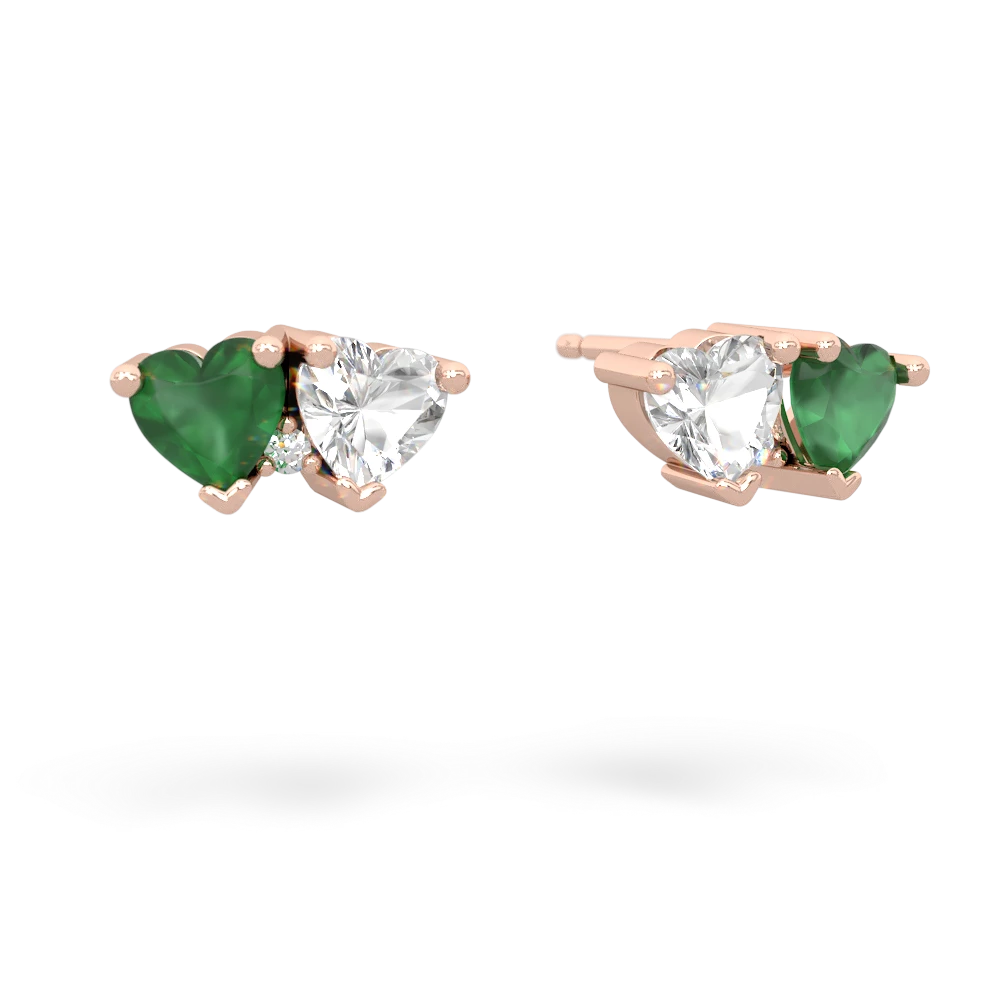 Emerald Sweethearts 14K Rose Gold earrings E5260