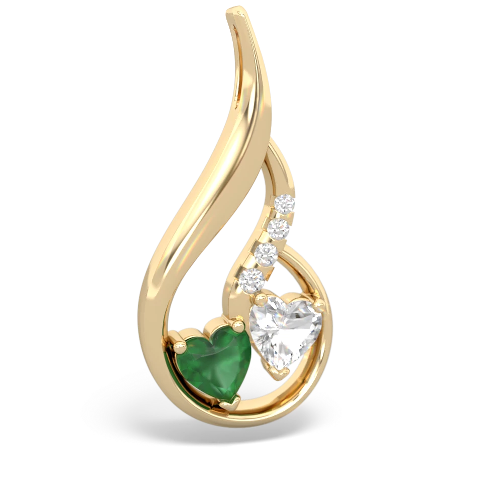 Emerald Keepsake Curves 14K Yellow Gold pendant P5450