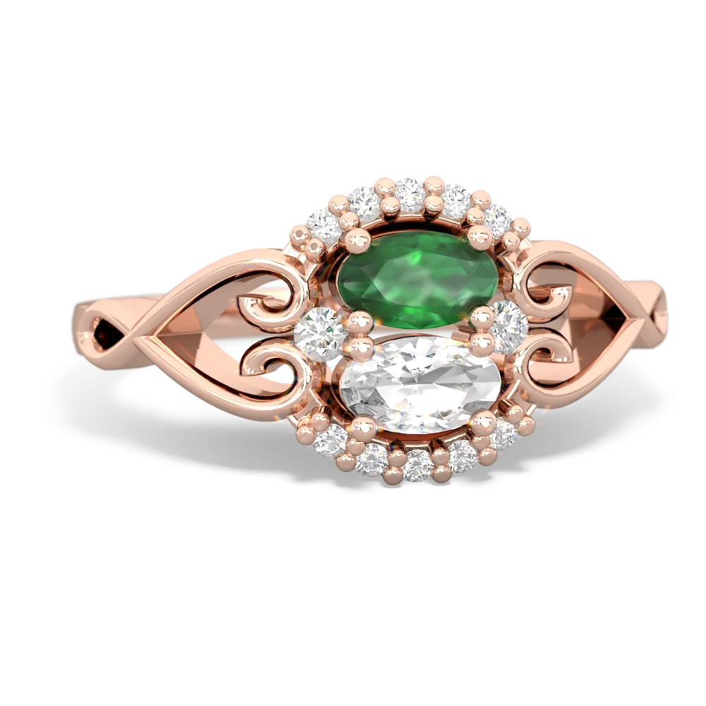 Emerald Love Nest 14K Rose Gold ring R5860