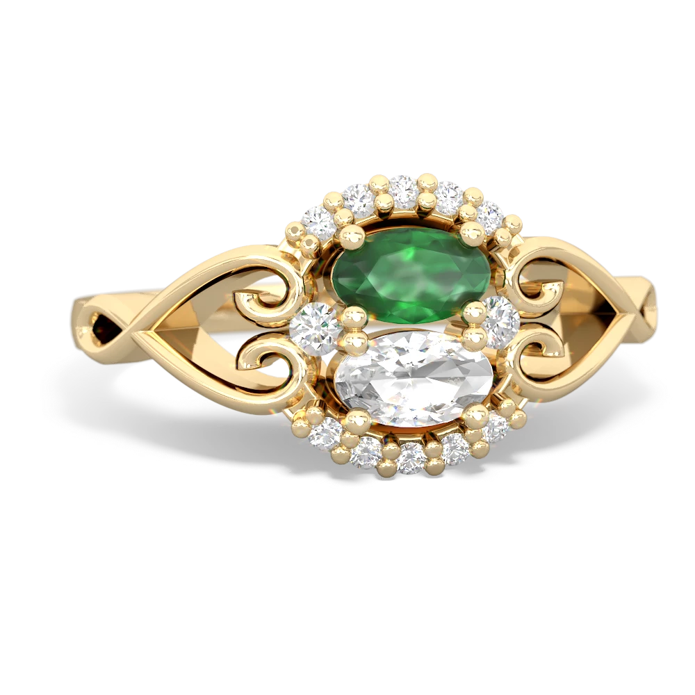 Emerald Love Nest 14K Yellow Gold ring R5860