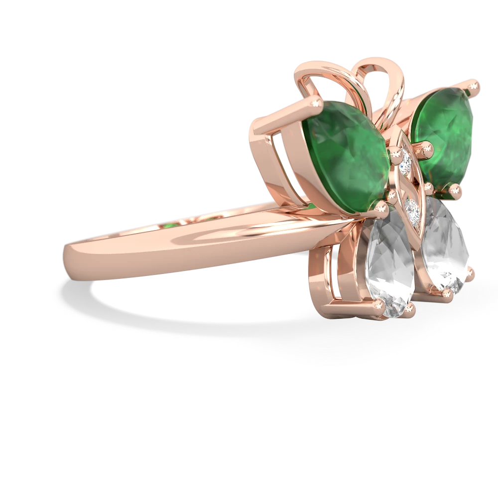 Emerald Butterfly 14K Rose Gold ring R2215