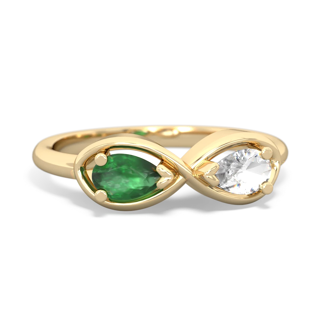 Emerald Infinity 14K Yellow Gold ring R5050