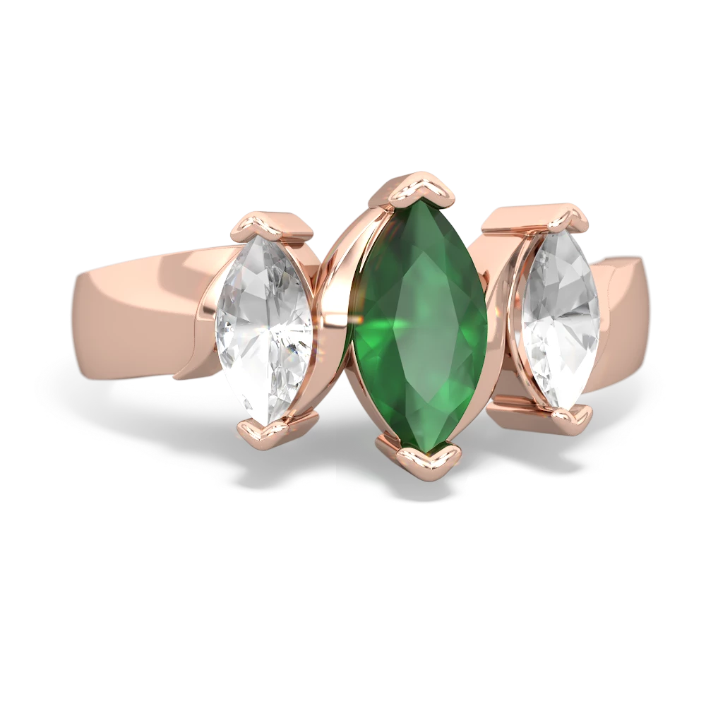 Emerald Three Peeks 14K Rose Gold ring R2433