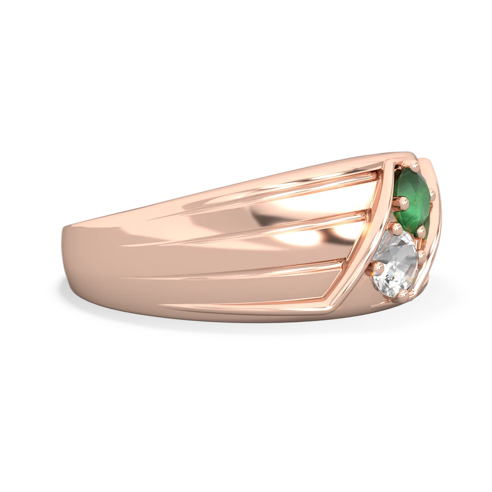 Emerald Men's Streamline 14K Rose Gold ring R0460