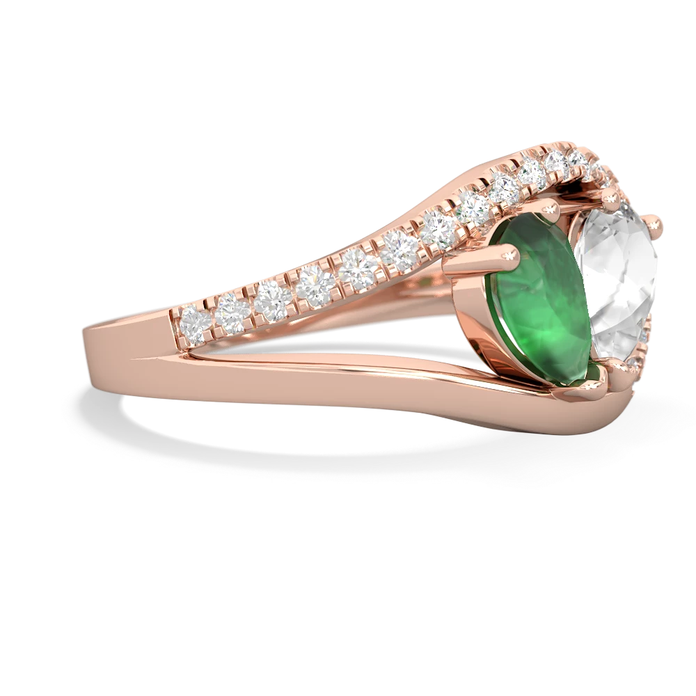 Emerald Nestled Heart Keepsake 14K Rose Gold ring R5650