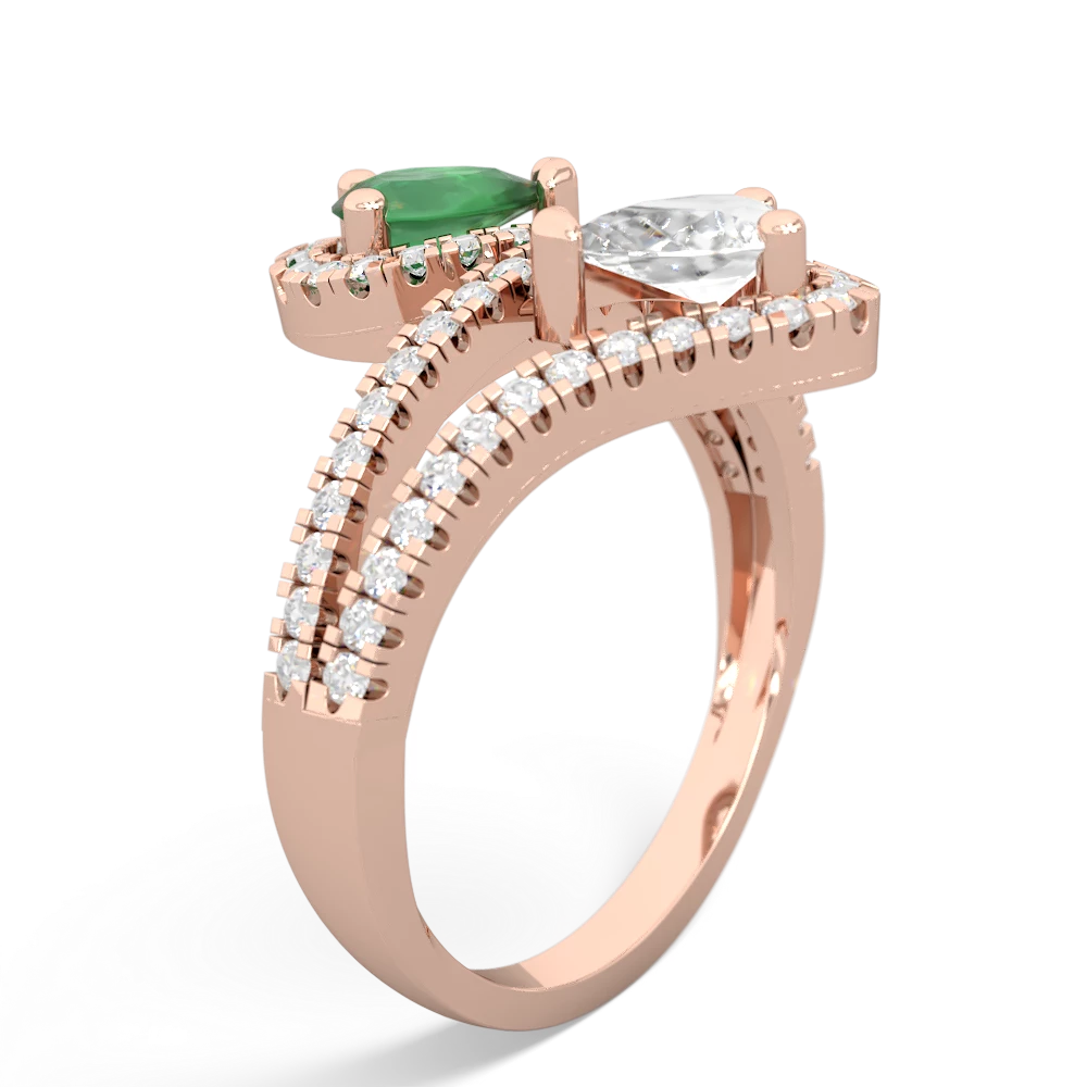 Emerald Diamond Dazzler 14K Rose Gold ring R3000