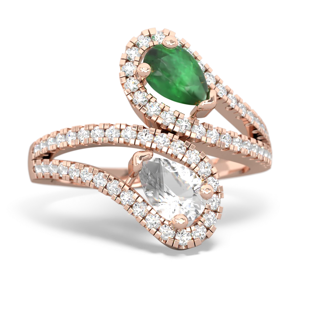 Emerald Diamond Dazzler 14K Rose Gold ring R3000