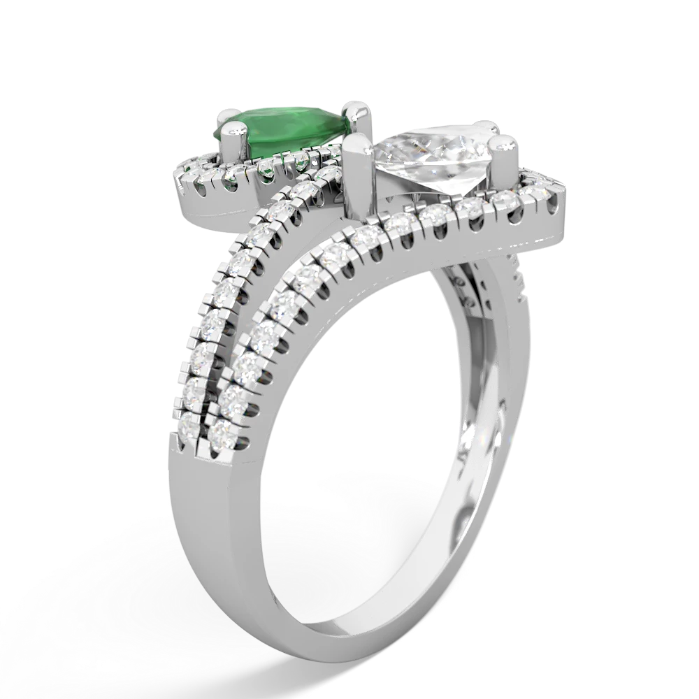 Emerald Diamond Dazzler 14K White Gold ring R3000