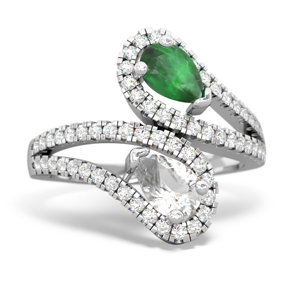 Emerald Diamond Dazzler 14K White Gold ring R3000