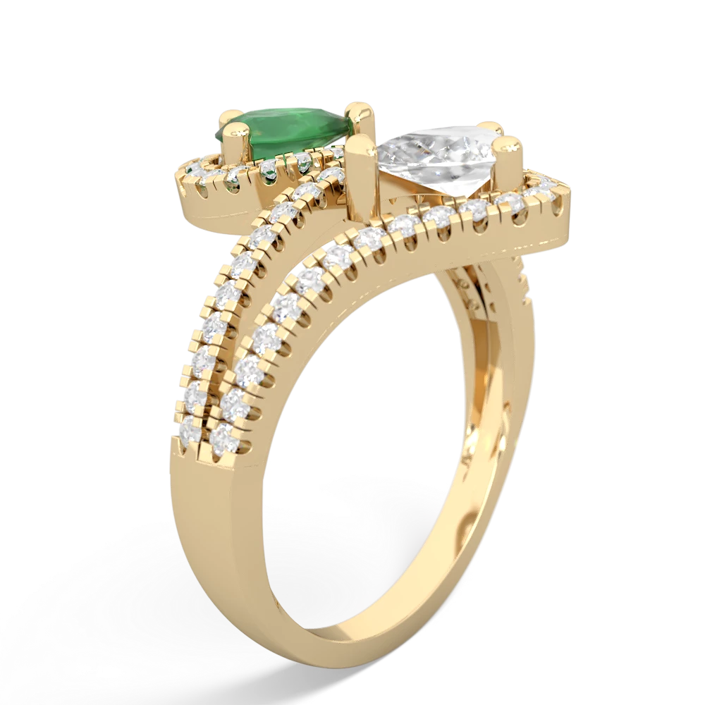 Emerald Diamond Dazzler 14K Yellow Gold ring R3000