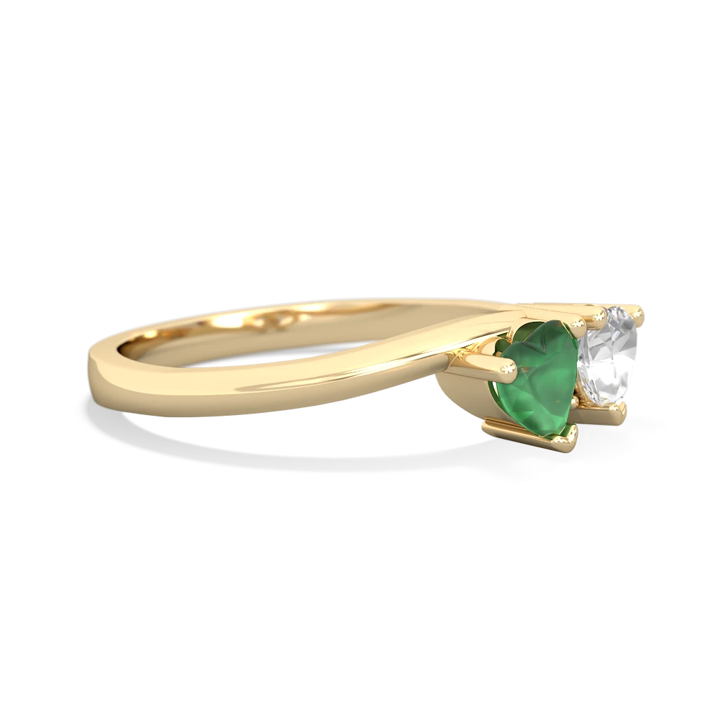 Emerald Sweethearts 14K Yellow Gold ring R5260