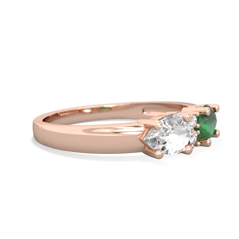 Emerald Pear Bowtie 14K Rose Gold ring R0865