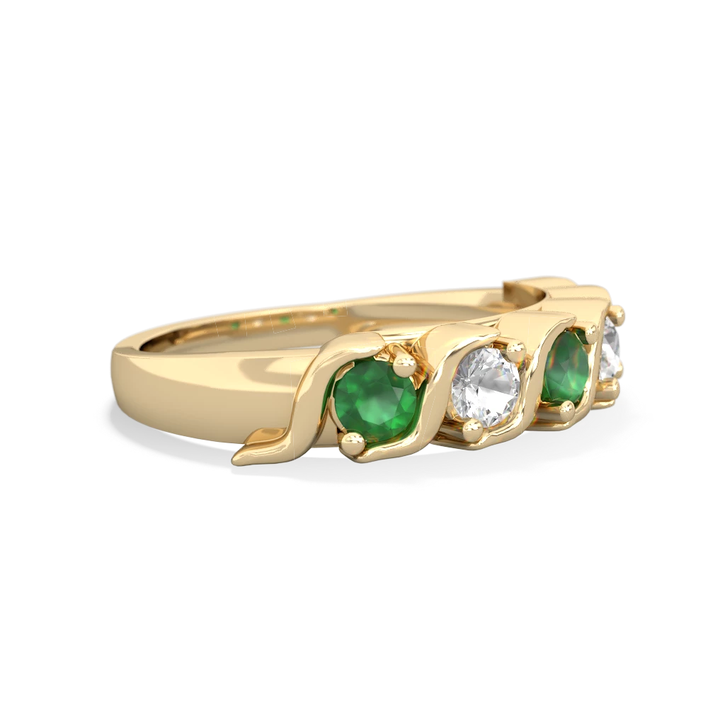 Emerald Anniversary Band 14K Yellow Gold ring R2089