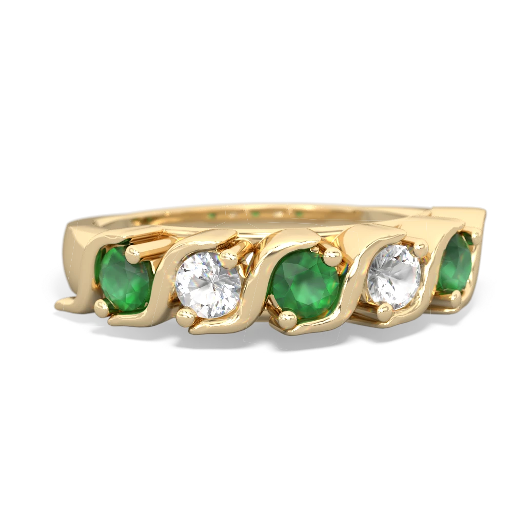 Emerald Anniversary Band 14K Yellow Gold ring R2089